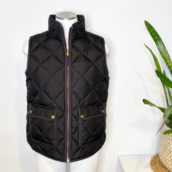 J Crew | Excursion Quilted Down Vest in Black Sz. M Women's